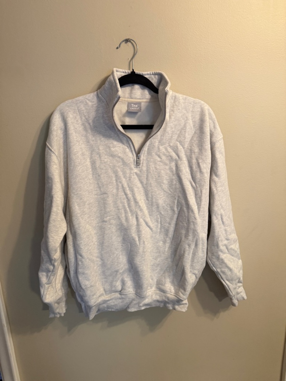 TNA Light Gray Women's Quarter-Zip Pullover